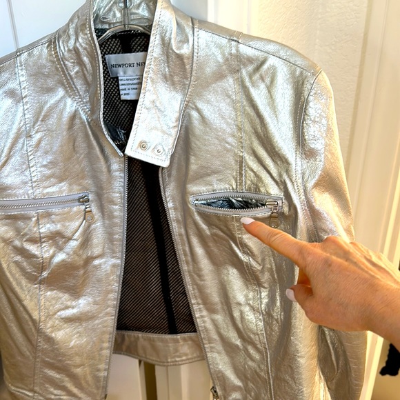 Silver, 100% leather jacket coat size 6 brand new - Picture 11 of 11
